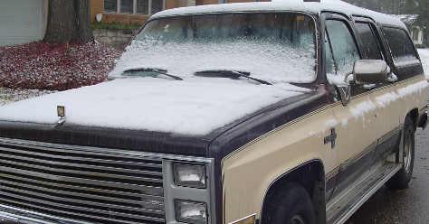 Snow-covered truck